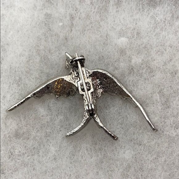 Vintage silver tone bird pin / brooch - Picture 6 of 8
